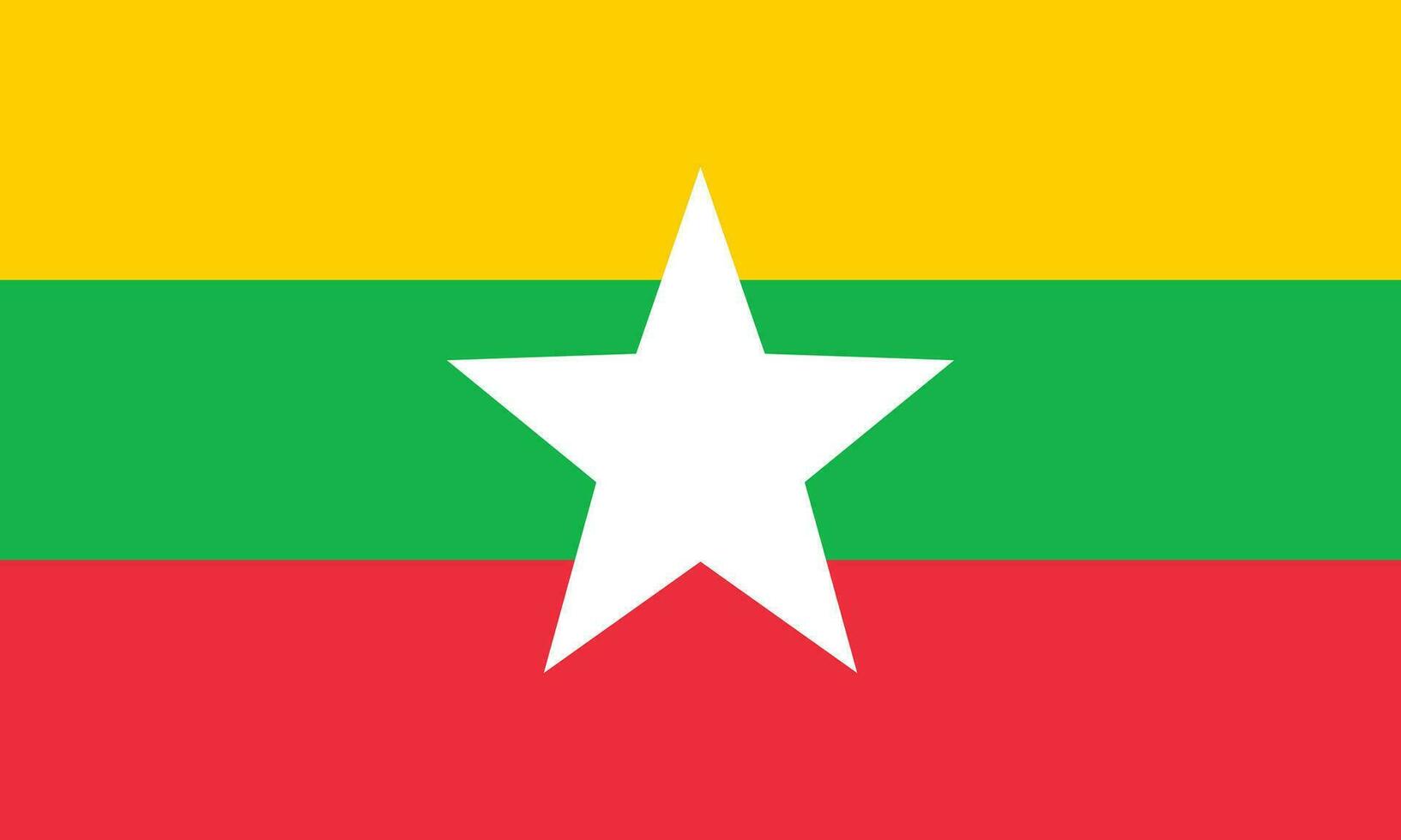 Flat Illustration of Myanmar  flag. Myanmar  flag design. vector