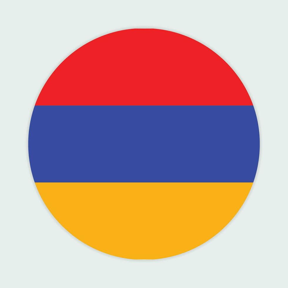 Armenia flag vector icon design. Armenia circle flag. Round of Armenia flag.