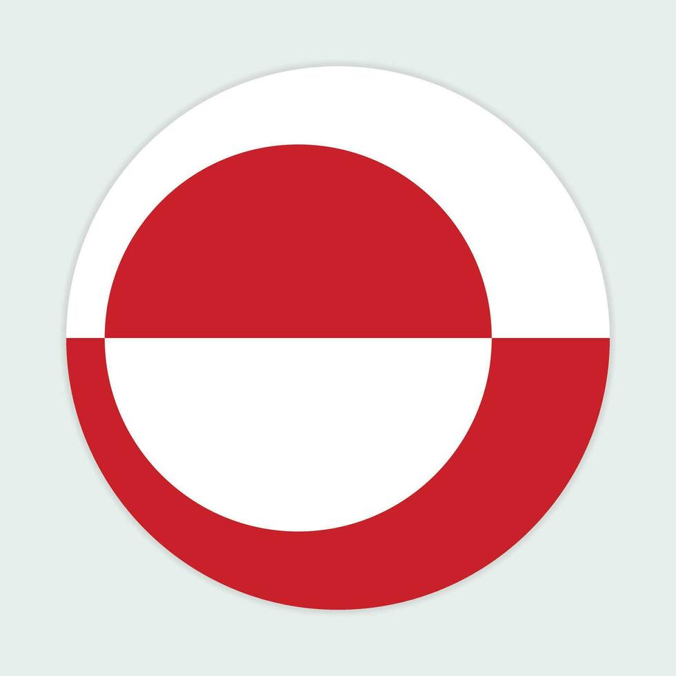 Greenland flag vector icon design. Greenland circle flag. Round of Greenland flag.