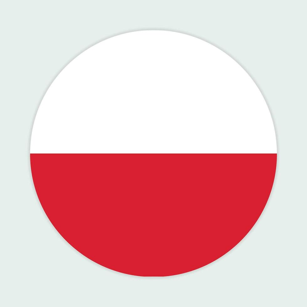 Poland flag vector icon design. Poland circle flag. Round of Poland flag.