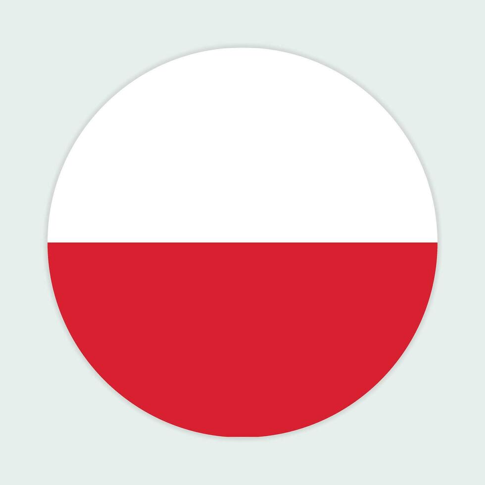 Poland flag vector icon design. Poland circle flag. Round of Poland flag.