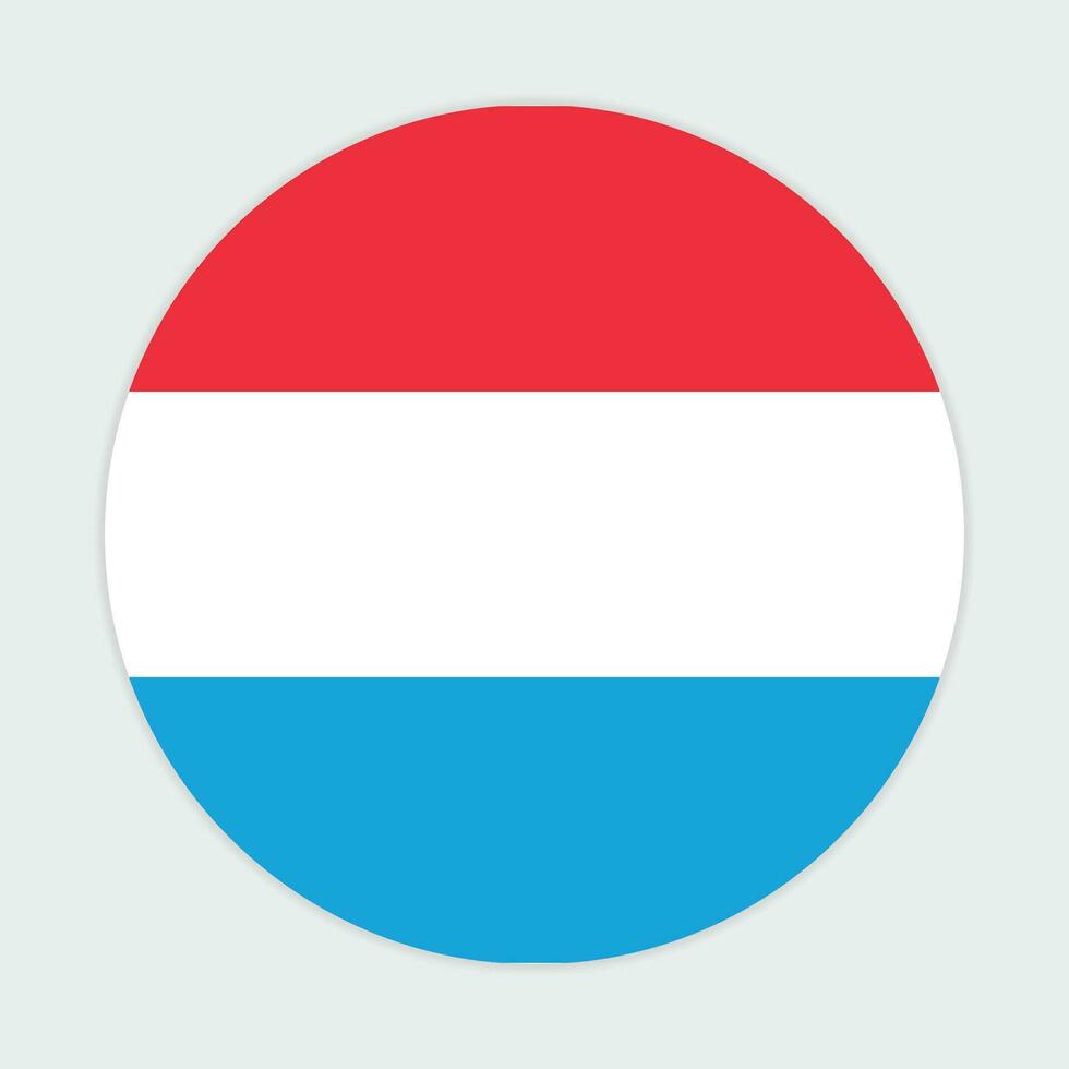 Luxembourg flag vector icon design. Luxembourg circle flag. Round of Luxembourg flag.