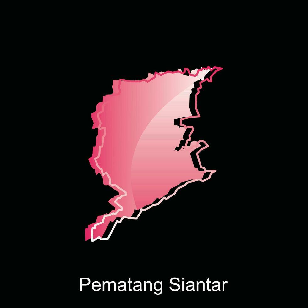 pematang siantar ciudad mapa de norte Sumatra provincia nacional fronteras, importante ciudades, mundo mapa país vector ilustración diseño modelo