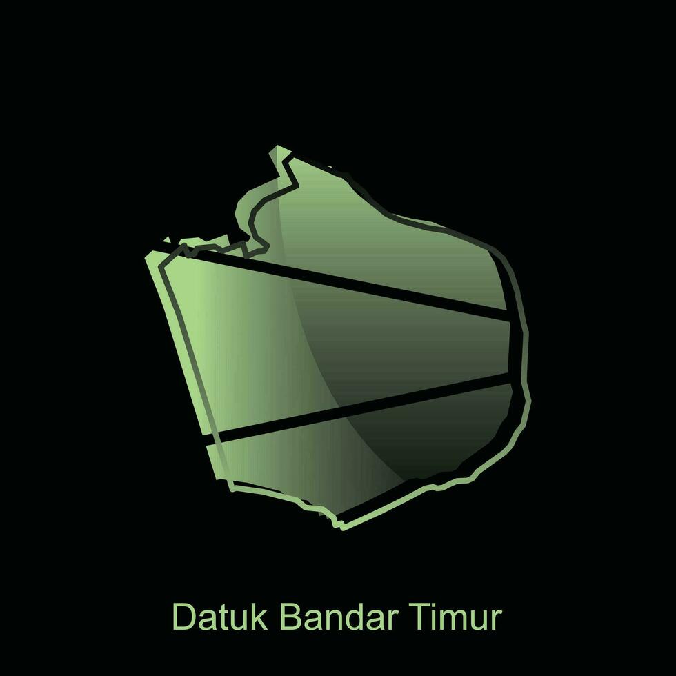 Map City of Datuk Bandar Timur illustration design with outline on Black background, design template suitable for your company vector