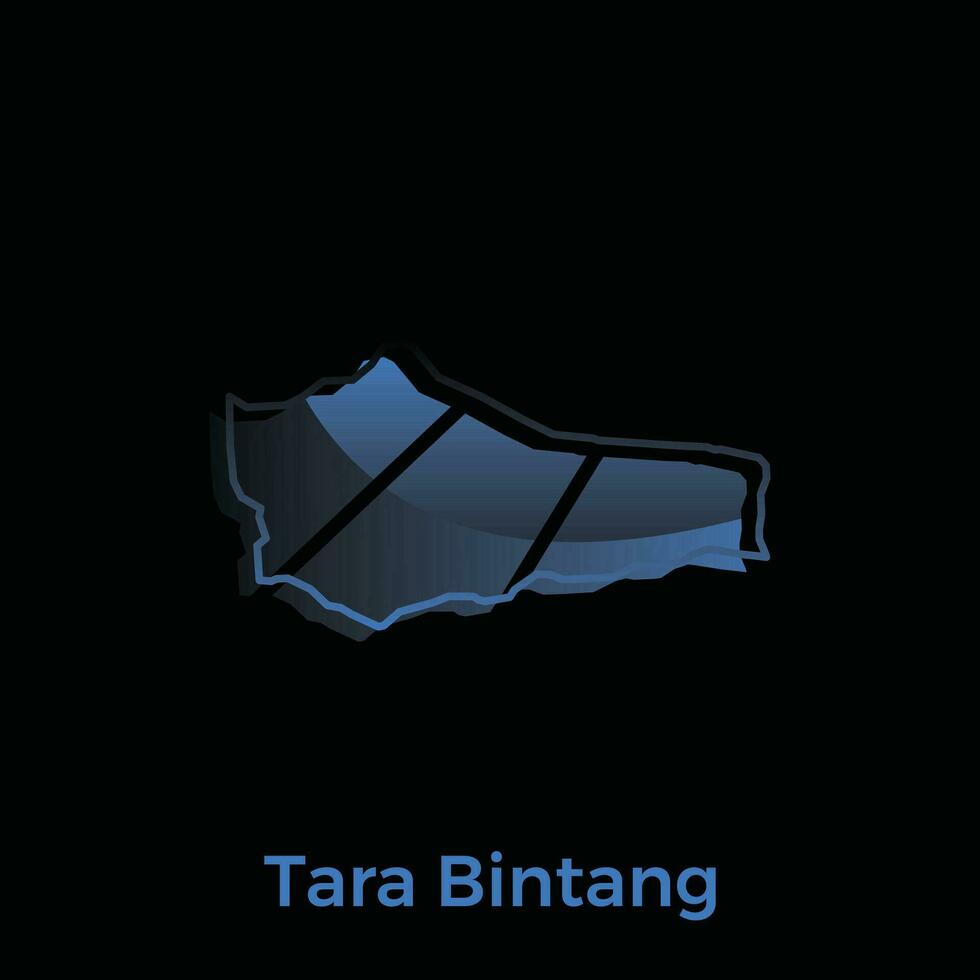 High detailed vector map of Tara Bintang City modern outline, Logo Vector Design. Abstract, designs concept, logo, logotype element for template.