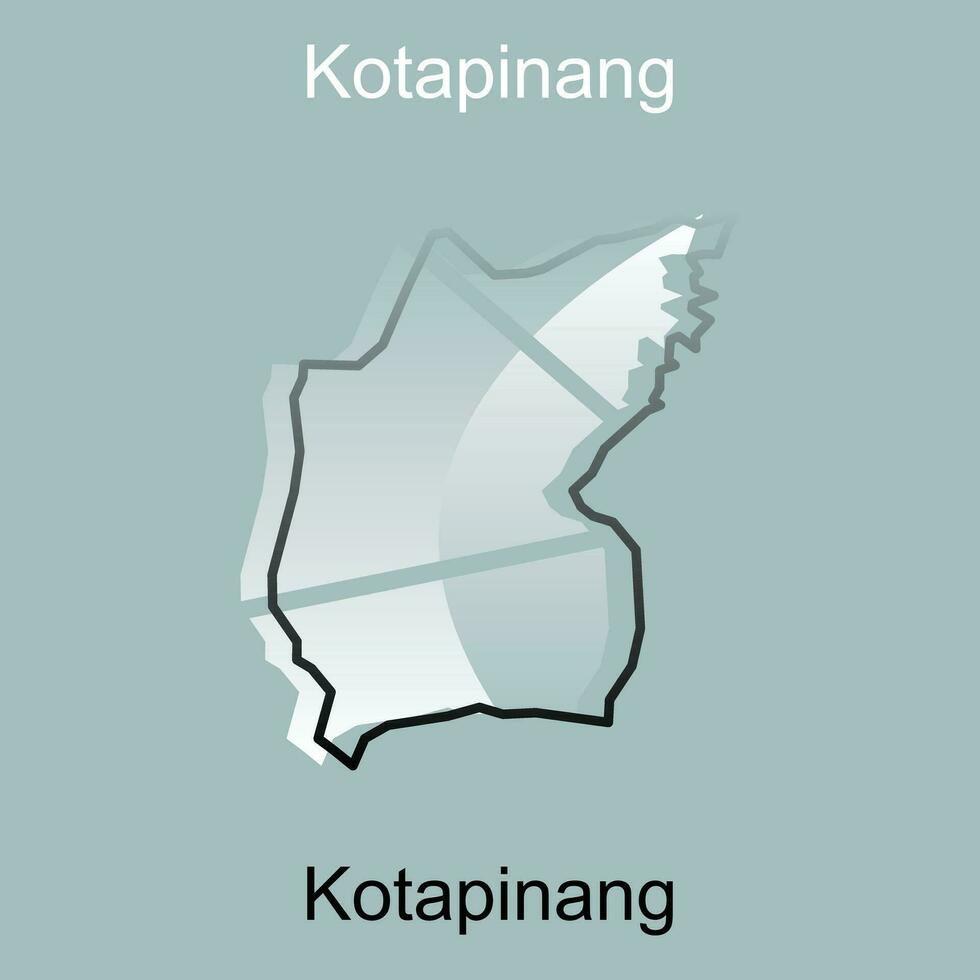 High detailed vector map of Kotapinang City modern outline, Logo Vector Design. Abstract, designs concept, logo, logotype element for template.