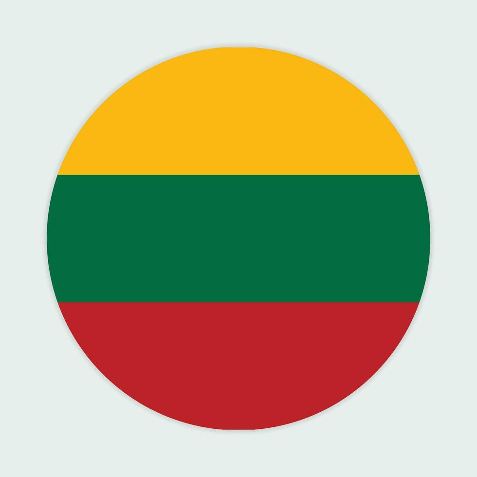 Lithuania flag vector icon design. Lithuania circle flag. Round of Lithuania flag.