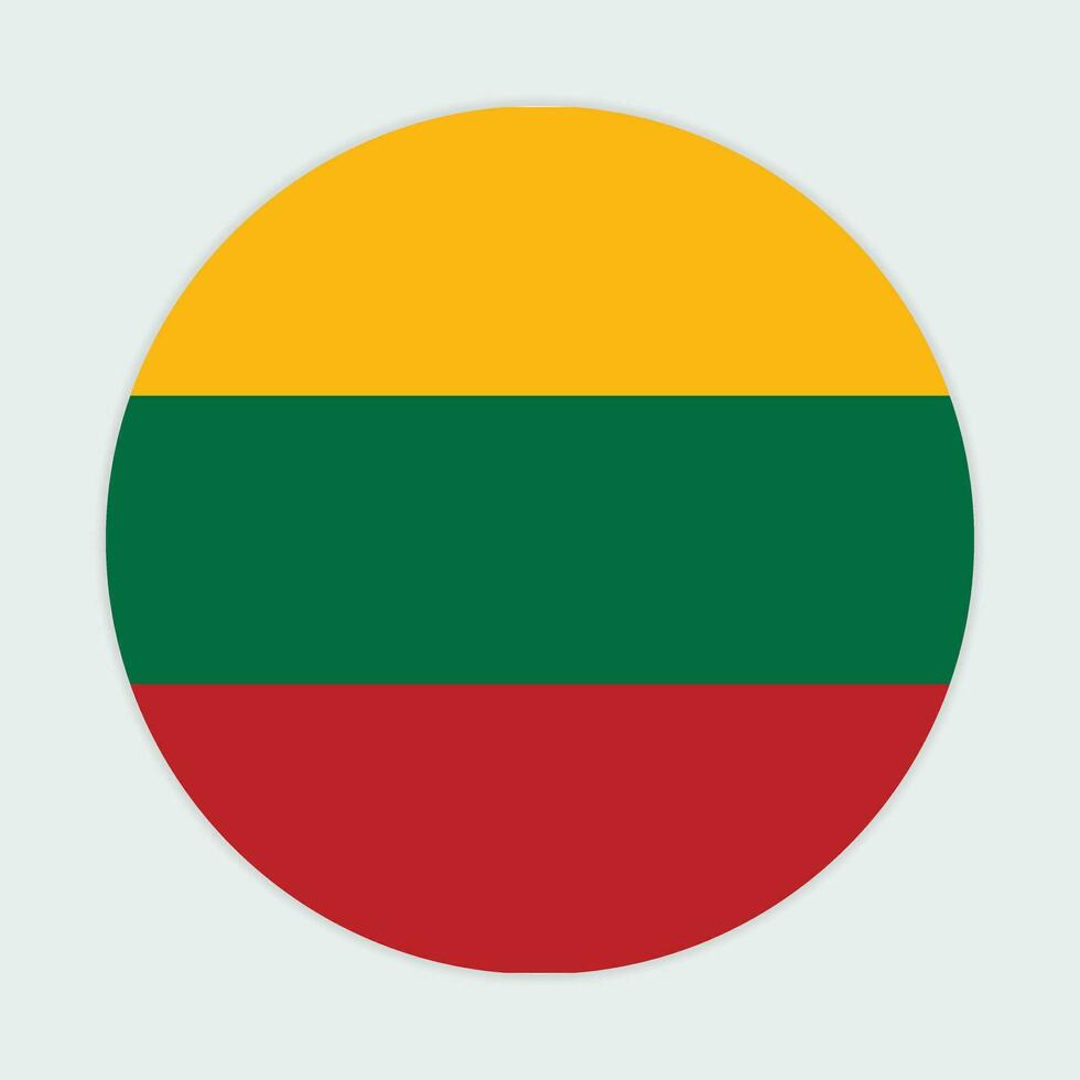 Lithuania flag vector icon design. Lithuania circle flag. Round of Lithuania flag.