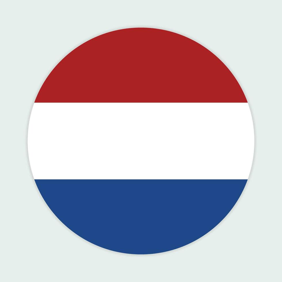 Netherlands flag vector icon design. Netherlands circle flag. Round of Netherlands flag.