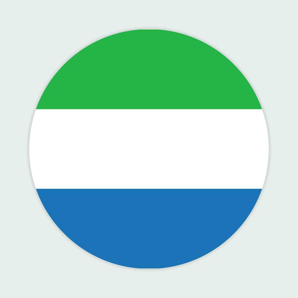 Sierra Leone flag vector icon design. Sierra Leone circle flag. Round of Sierra Leone flag.