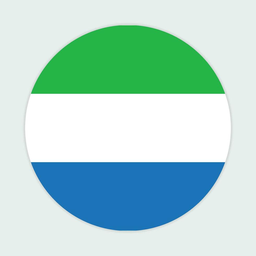 Sierra Leone flag vector icon design. Sierra Leone circle flag. Round of Sierra Leone flag.