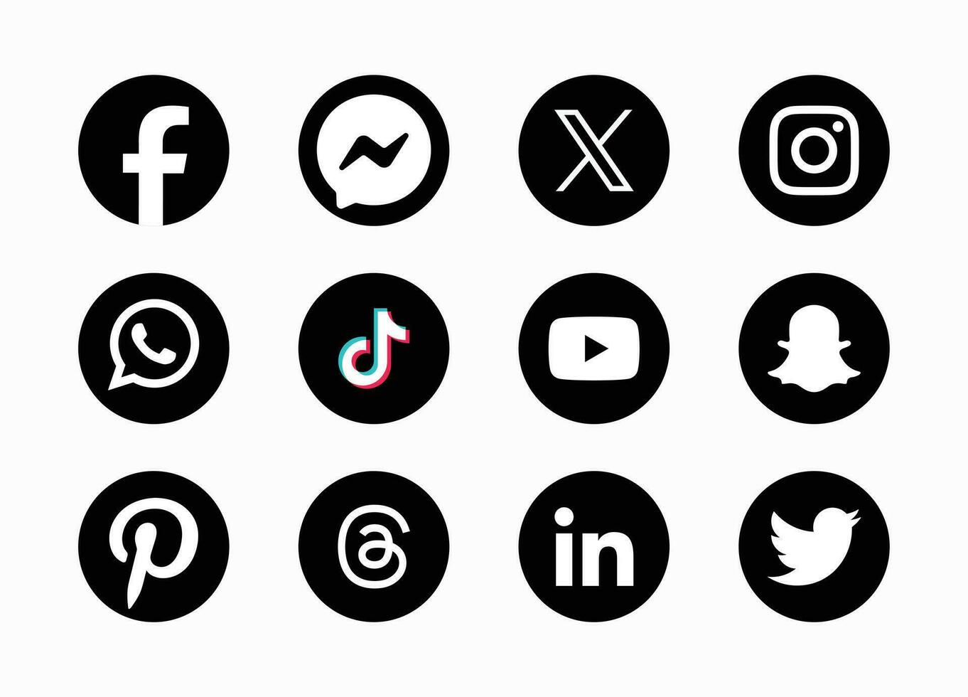 Set of social media logo in white background. Social media icon set collection. vector