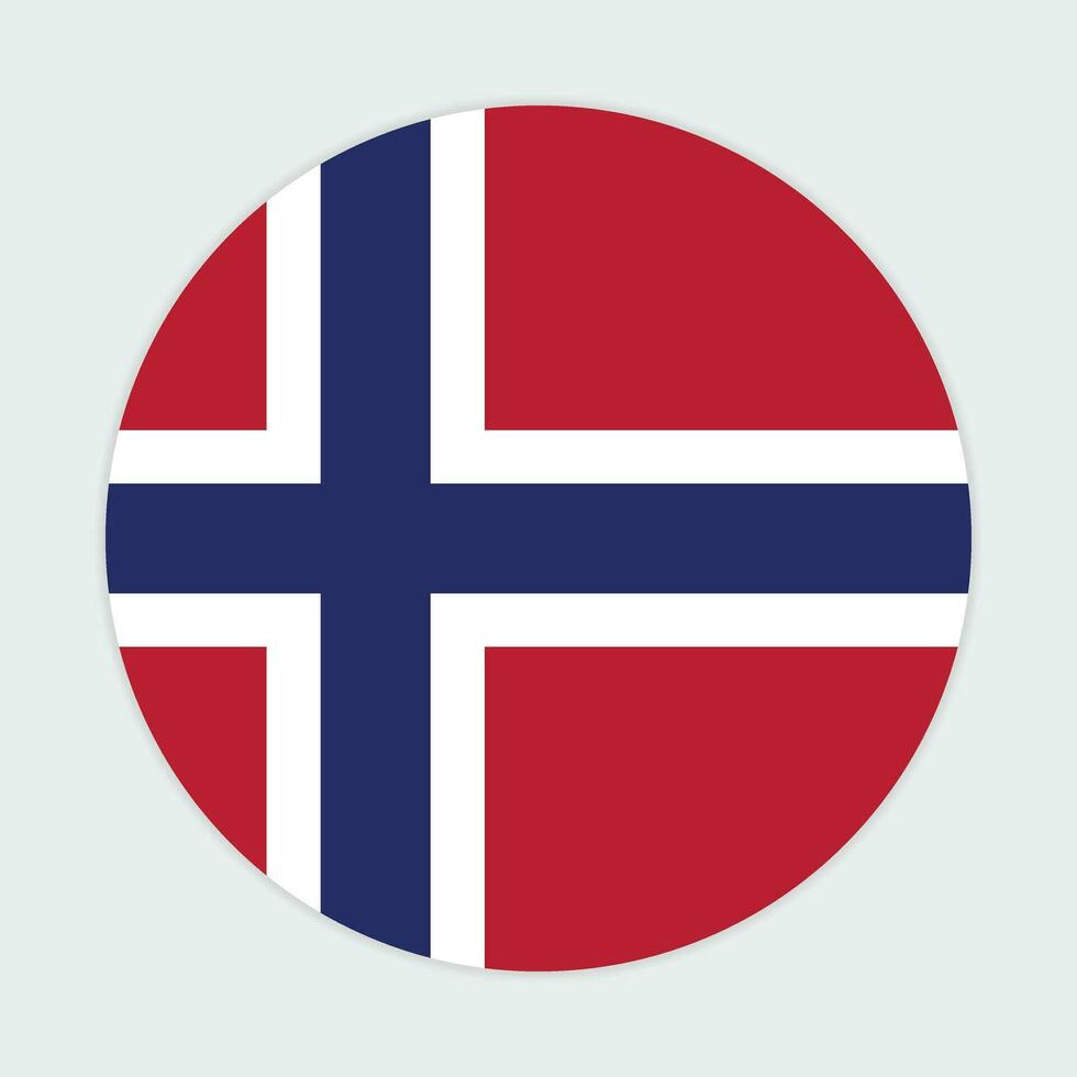 Norway flag vector icon design. Norway circle flag. Round of Norway flag.