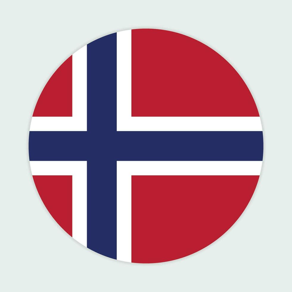 Norway flag vector icon design. Norway circle flag. Round of Norway flag.