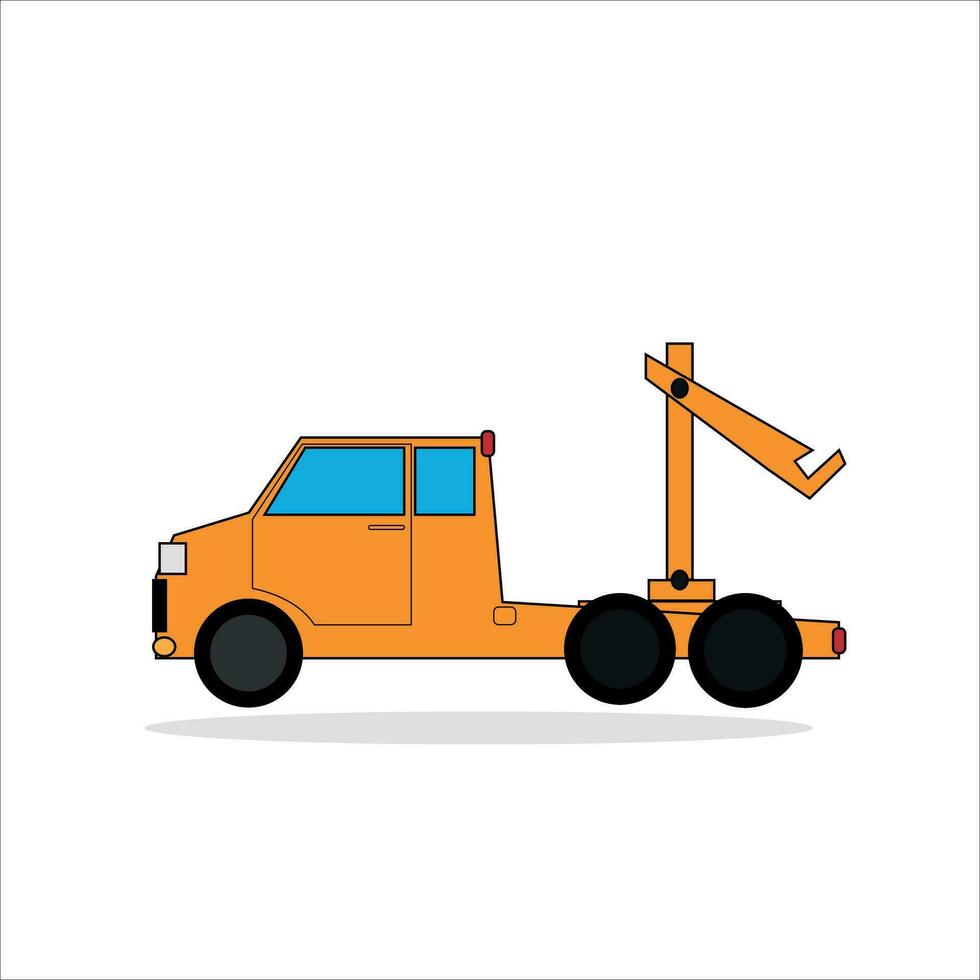 yellow truck with handle picker vector