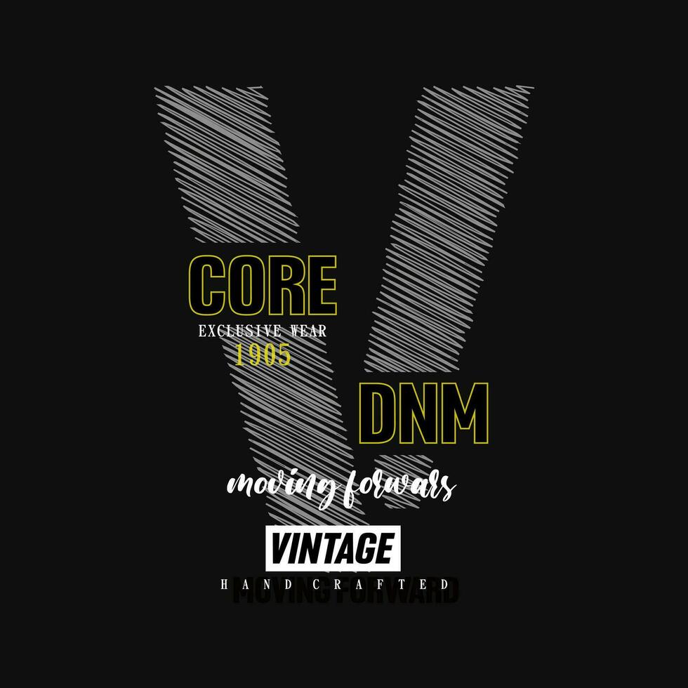 core denim print typography t shirt vector design