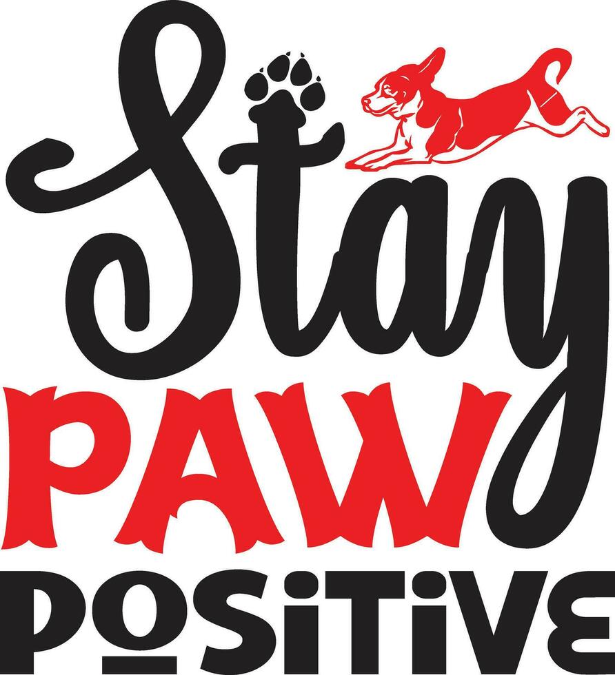 stay paw positive vector