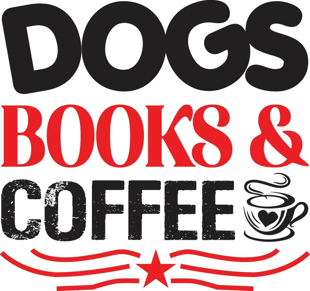 dogs books and coffee vector