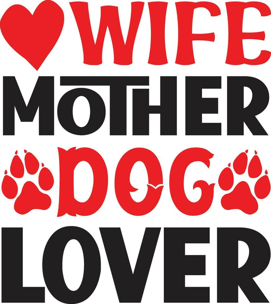 wine mother dog lover vector