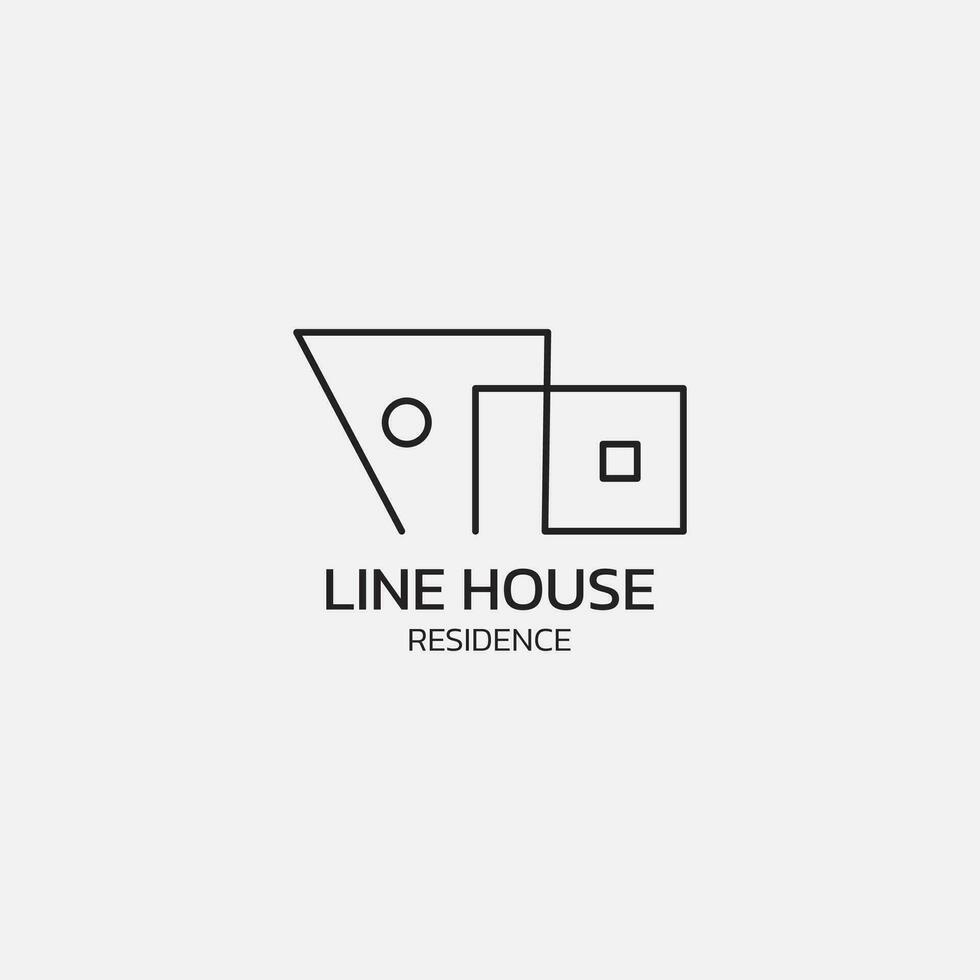 Line logo that forms a house. vector