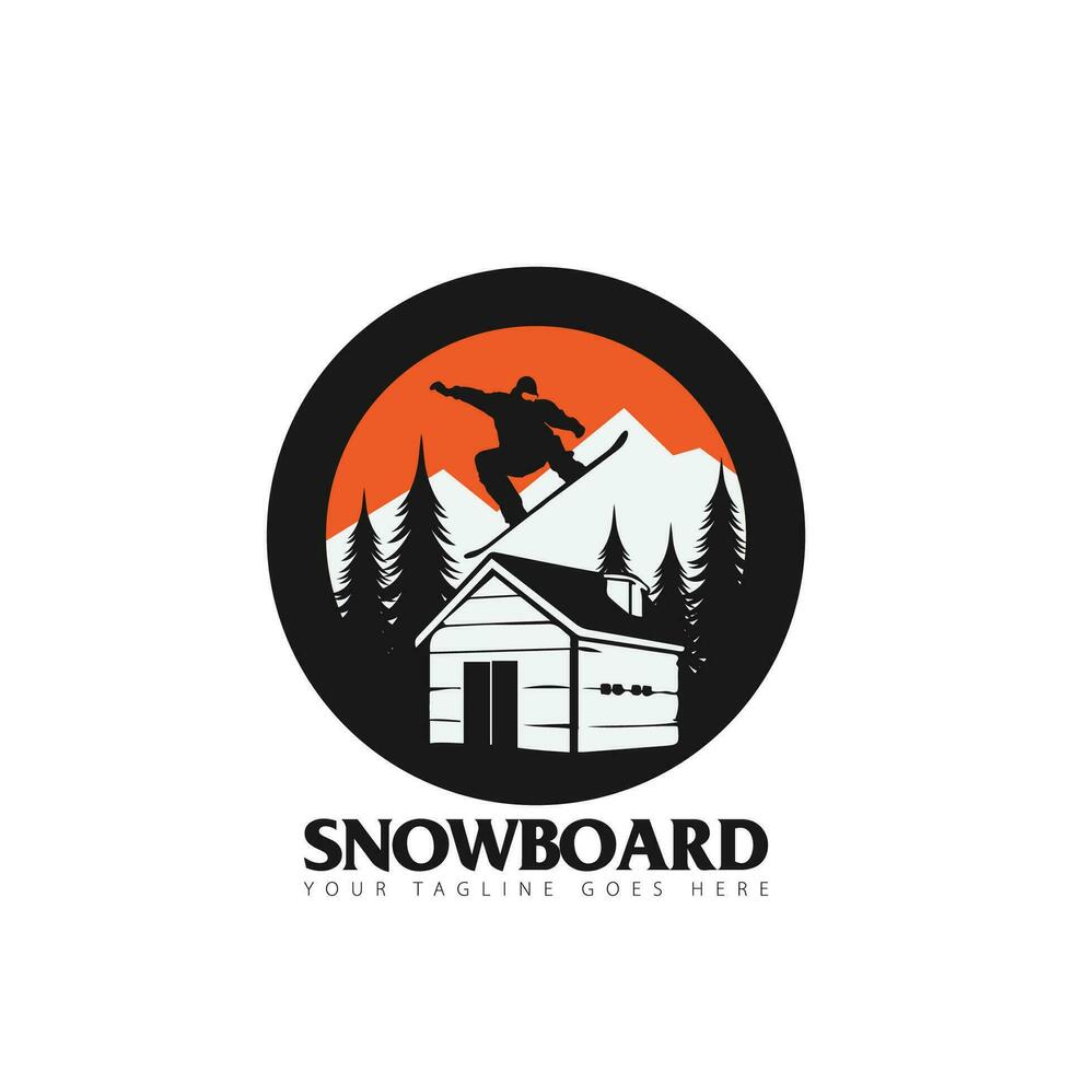 tabla de snowboard logo vector