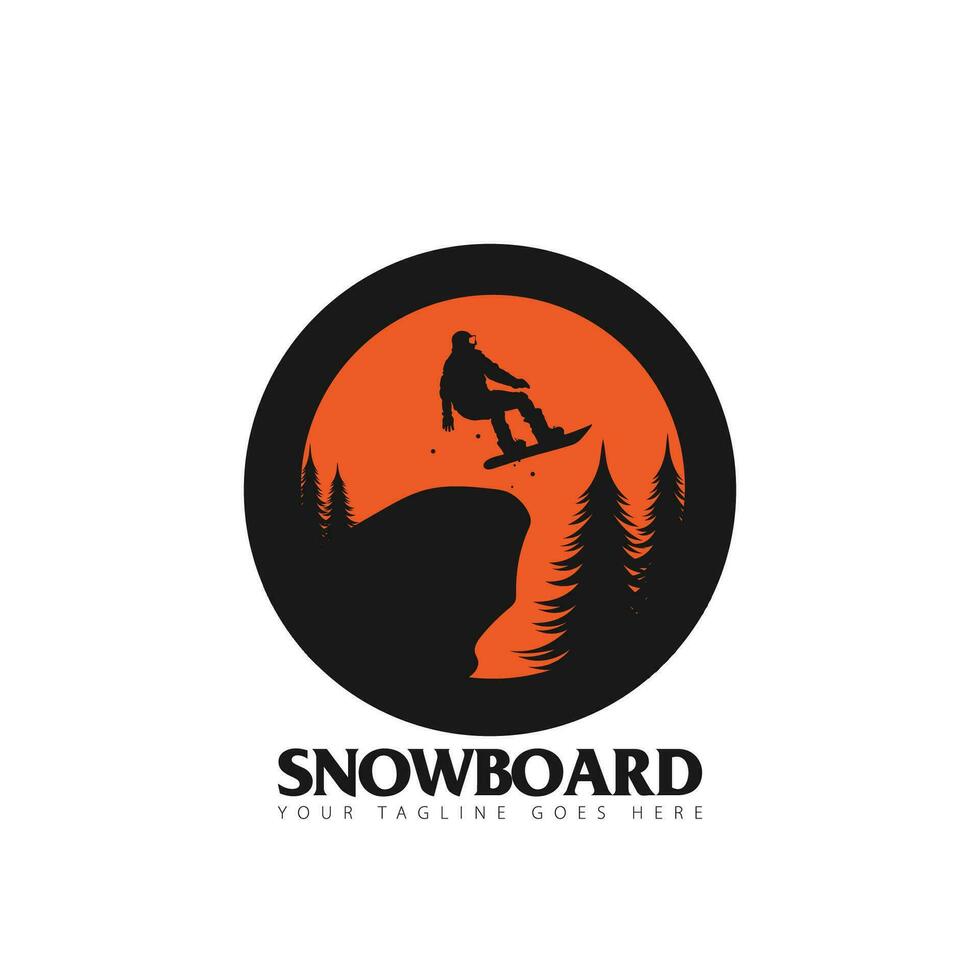 tabla de snowboard logo vector