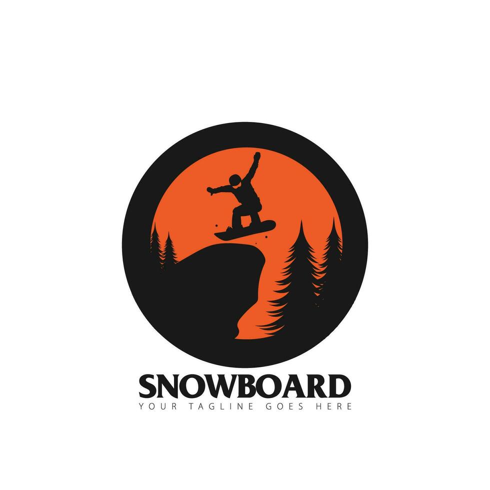 tabla de snowboard logo vector