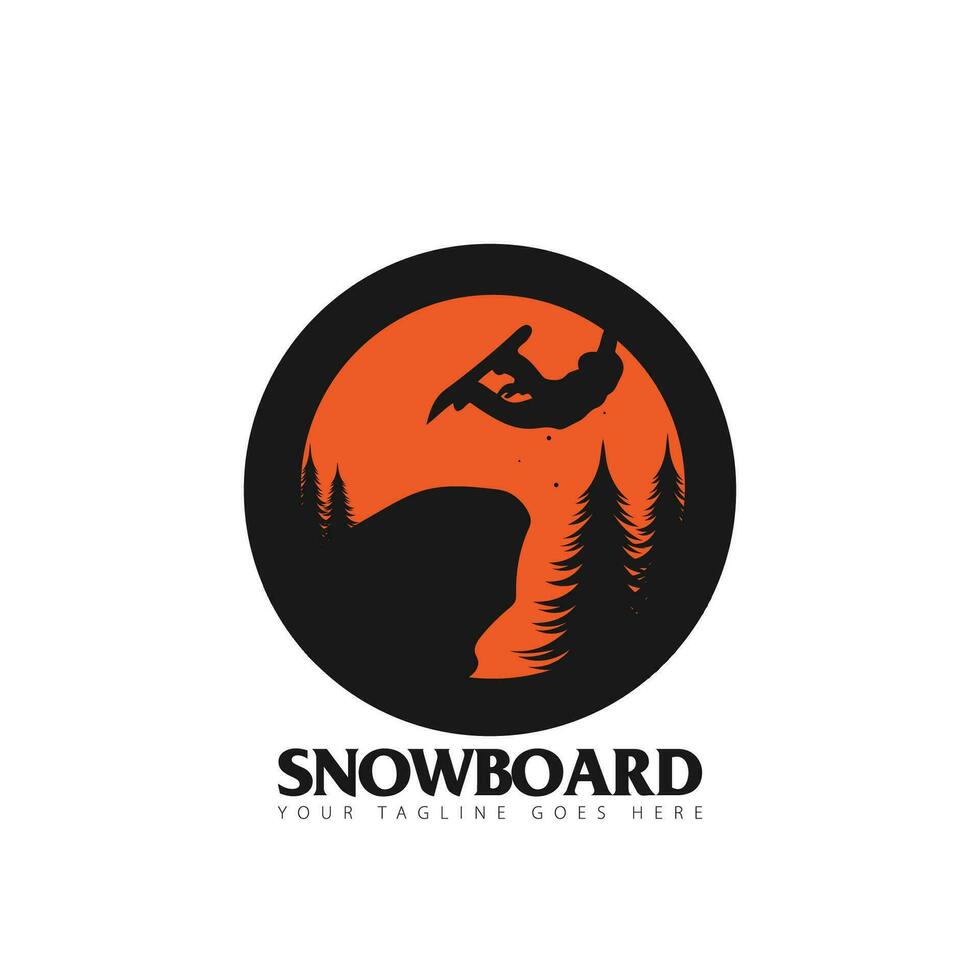 tabla de snowboard logo vector