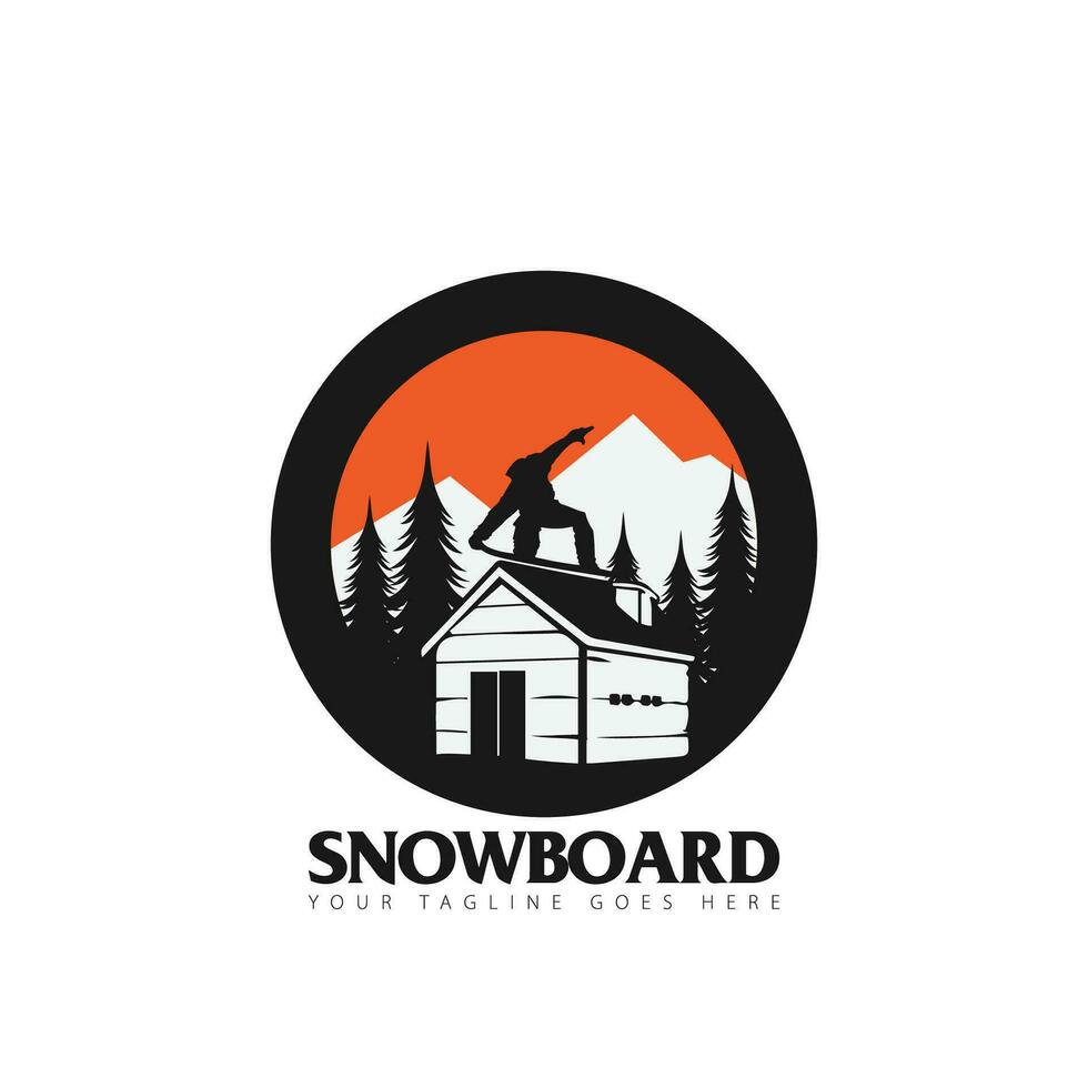 tabla de snowboard logo vector