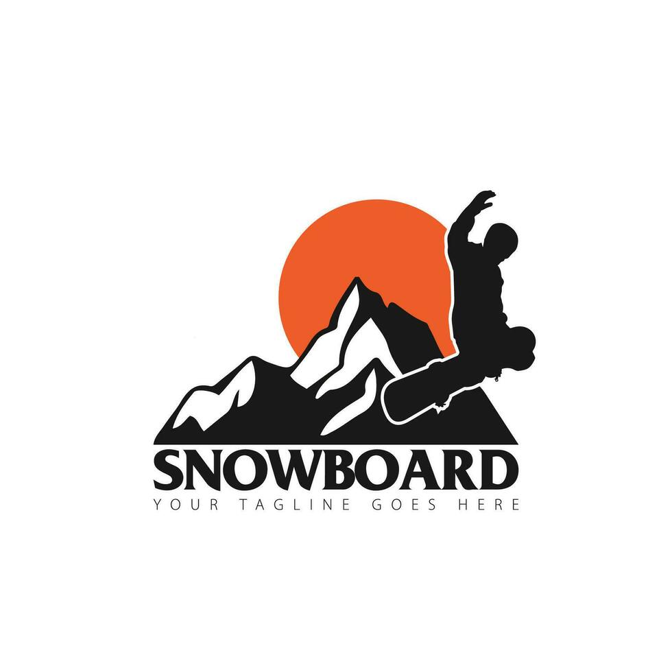 tabla de snowboard logo vector