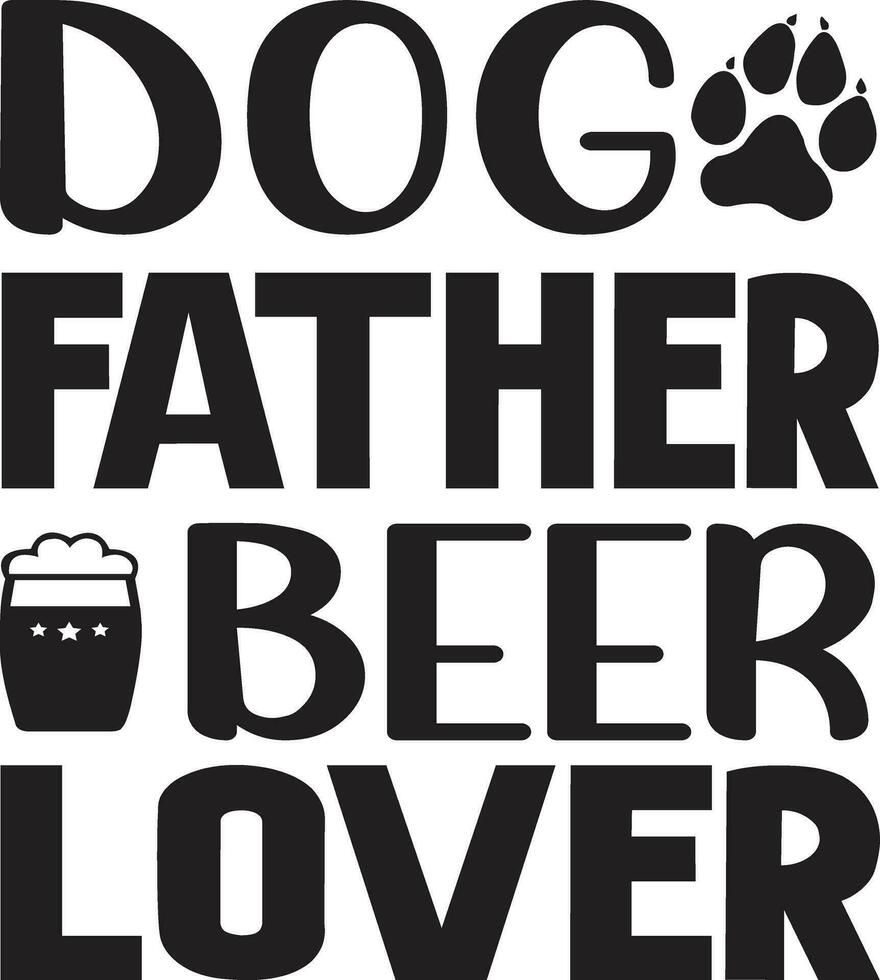 dog father beer lover vector