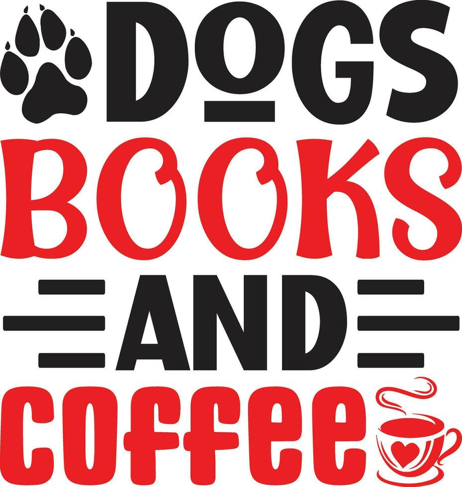 dogs books and coffee vector