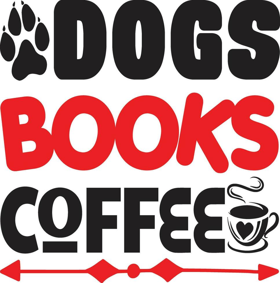 dogs books coffee vector