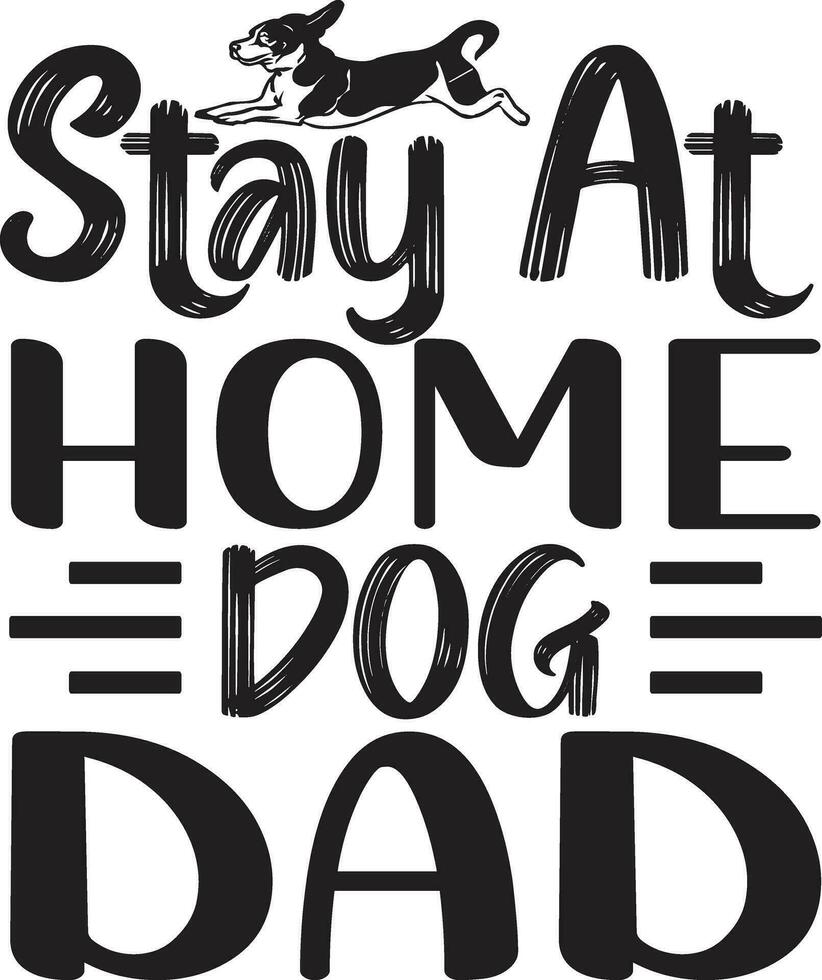quédate en casa perro papá vector