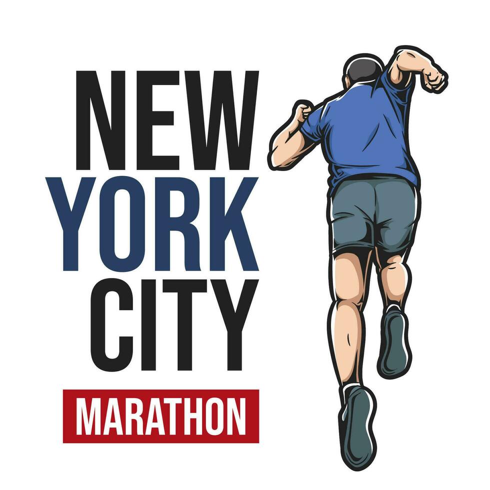 New York City Marathon greeting template vector