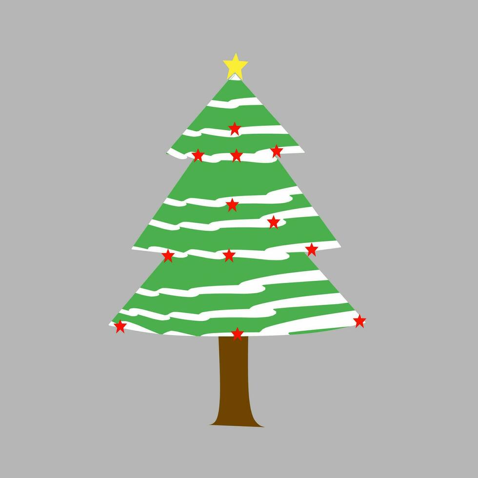 pino árbol con estrella decoración vector