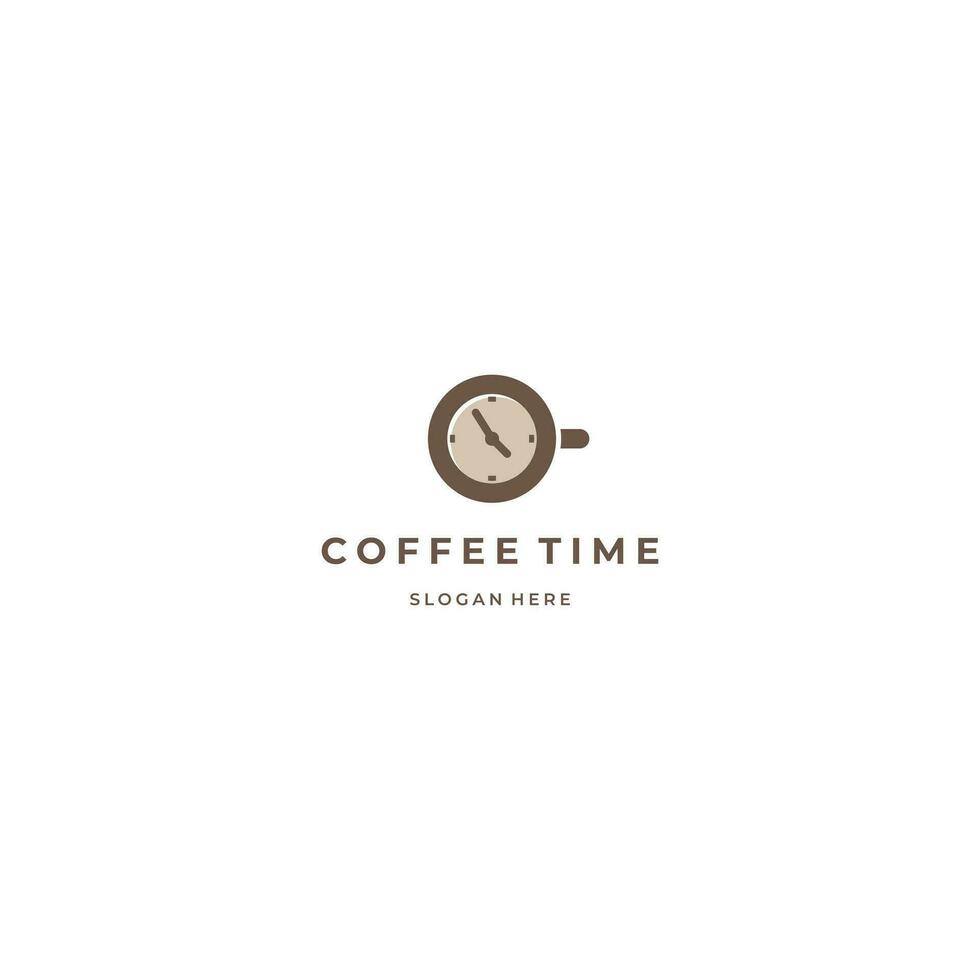 café hora logo icono ilustración en aislado antecedentes vector