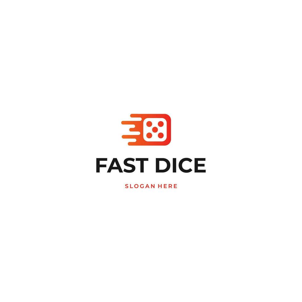 Fast dice logo design on isolated background vector