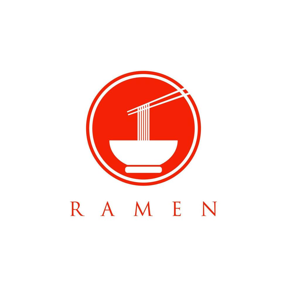 fideos o ramen logo vector ilustración. asiático tallarines concepto logotipos