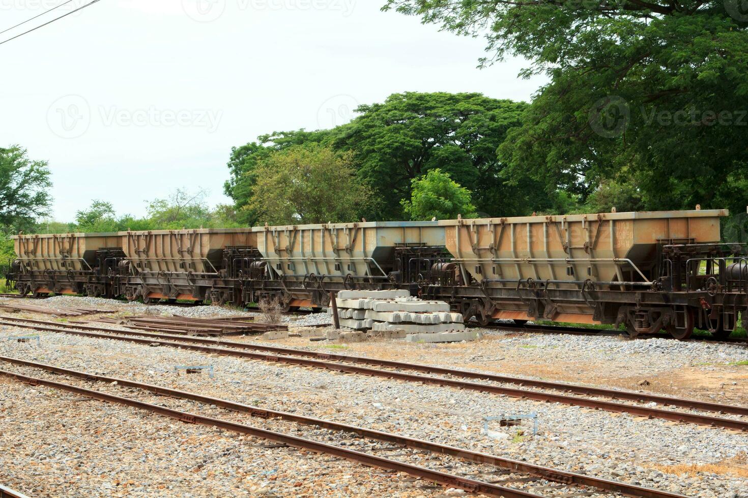 Parking-train-where goods are delivered to customers quickly and safely and save money, can be transported in large quantities. photo