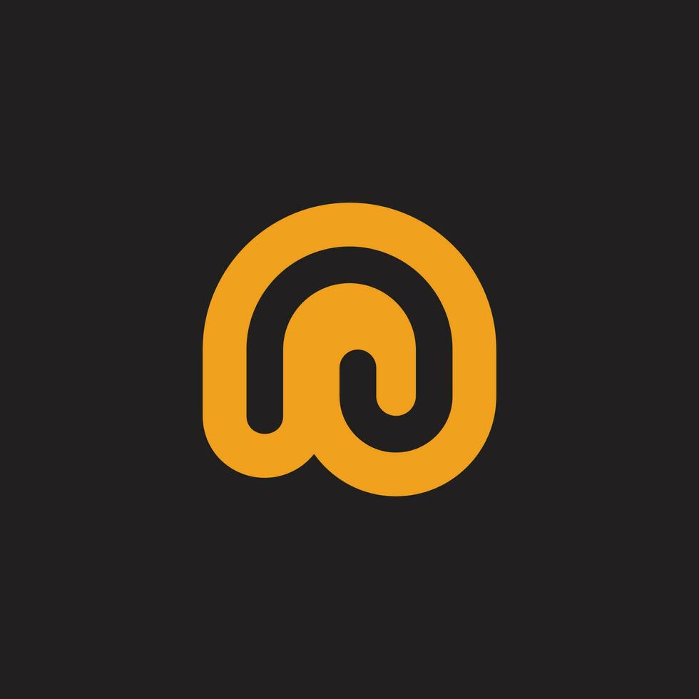 letter n outline simple curves logo vector
