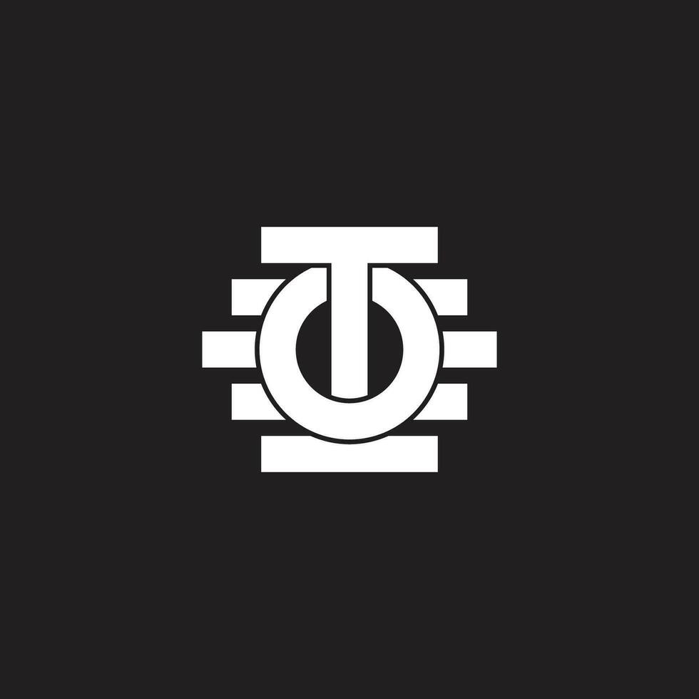 letter ot stripe line geometric logo vector