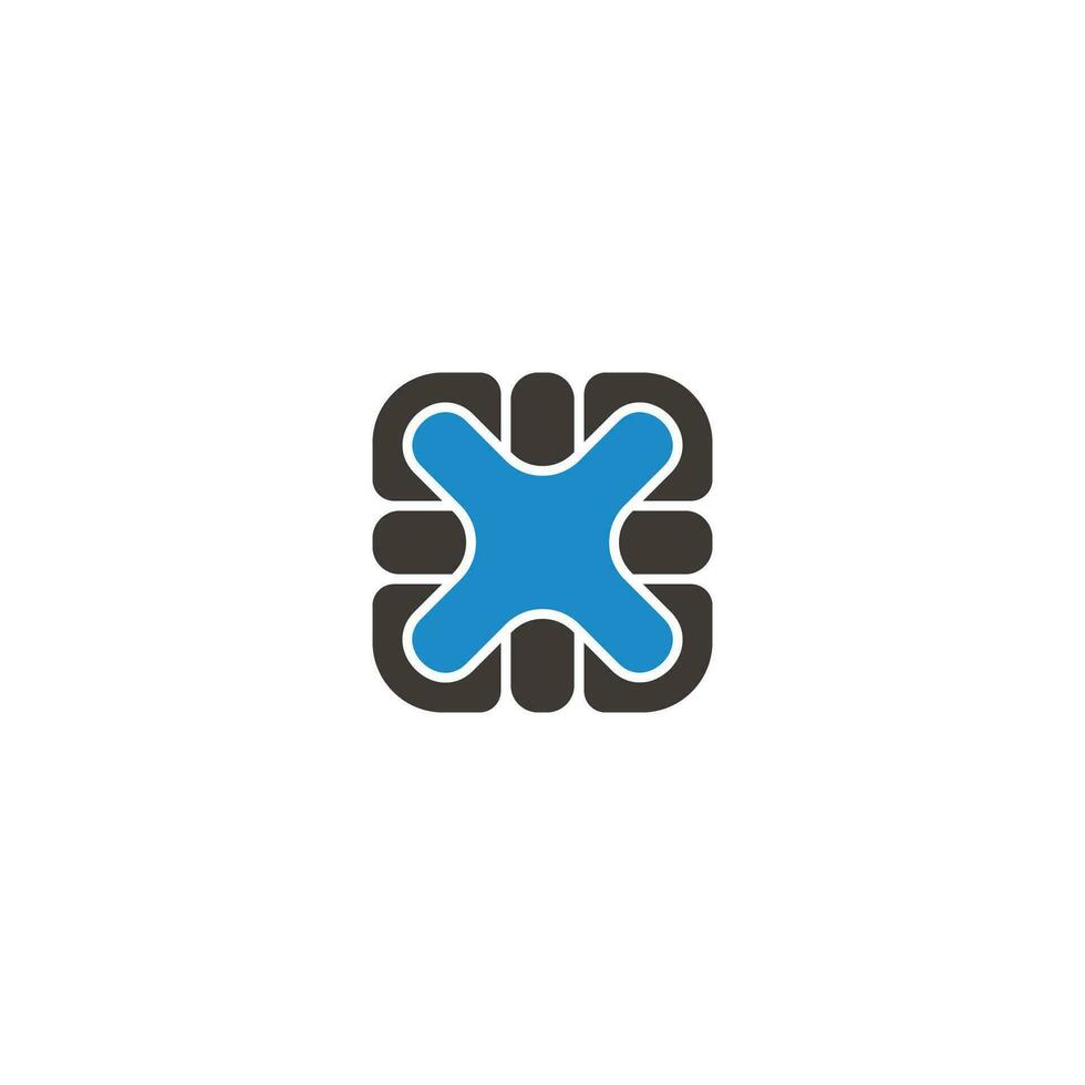 x cross simple geometric logo vector