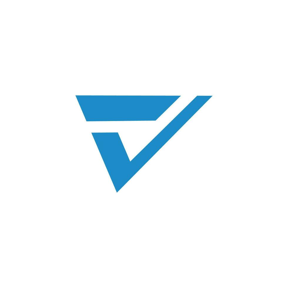 vector of letter v check mark simple geometric logo