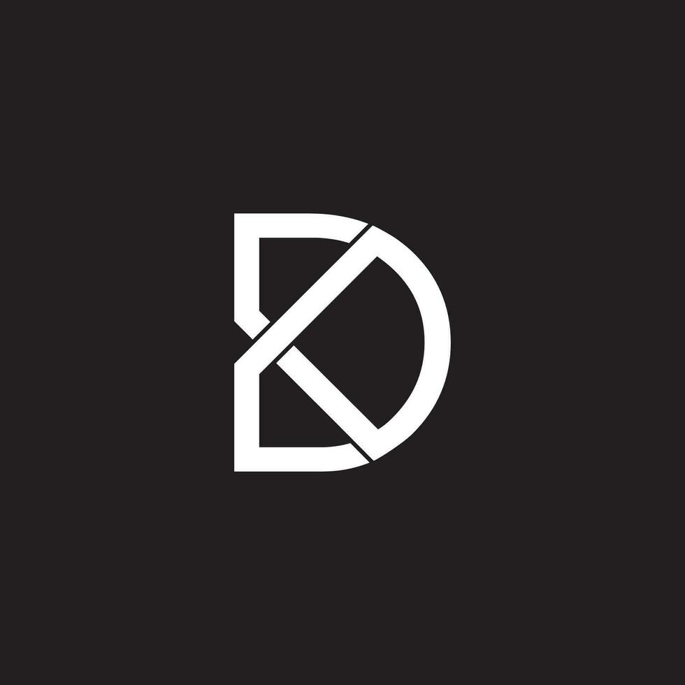 letter dk simple linked line logo vector