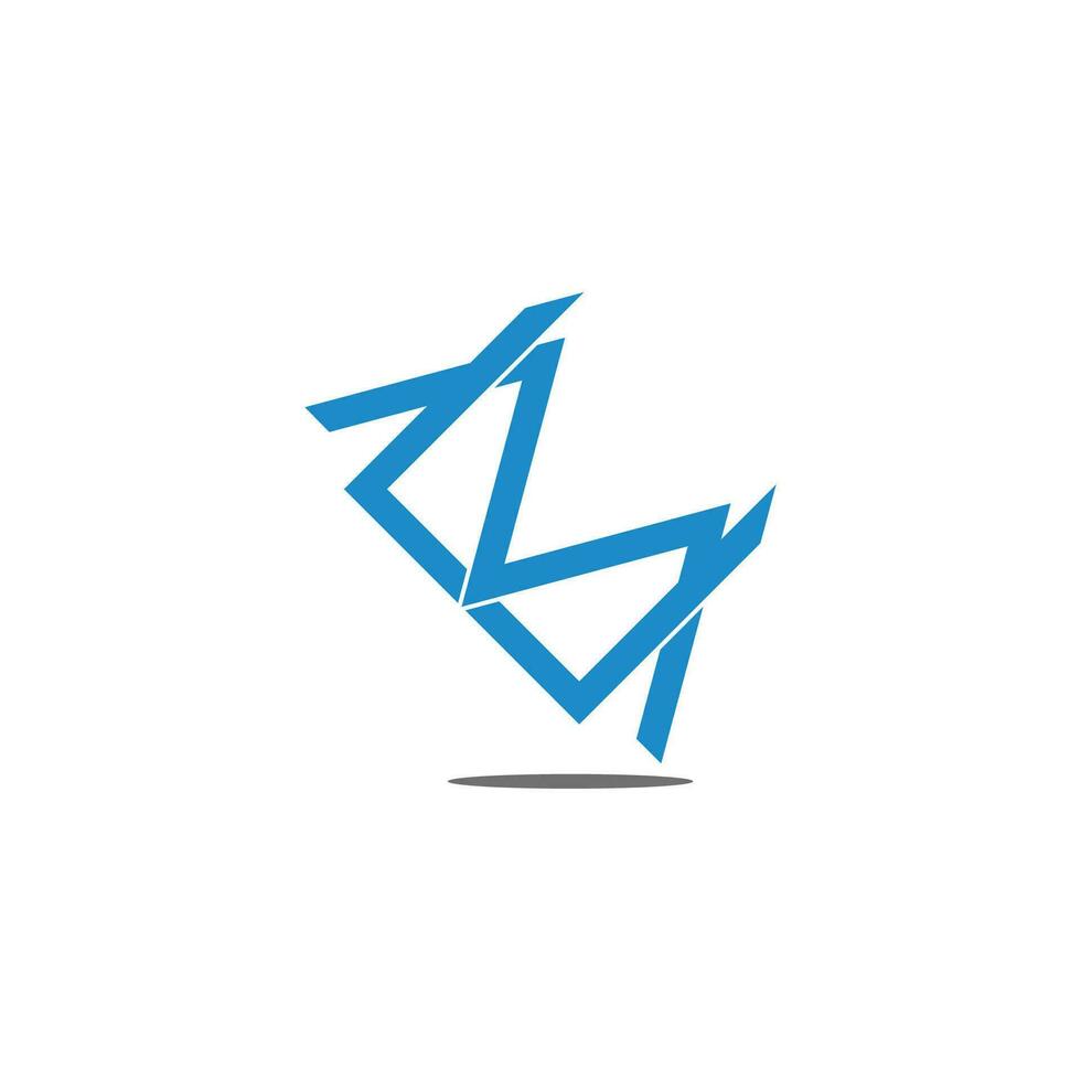 letter cm simple linked overlap design symbol vector