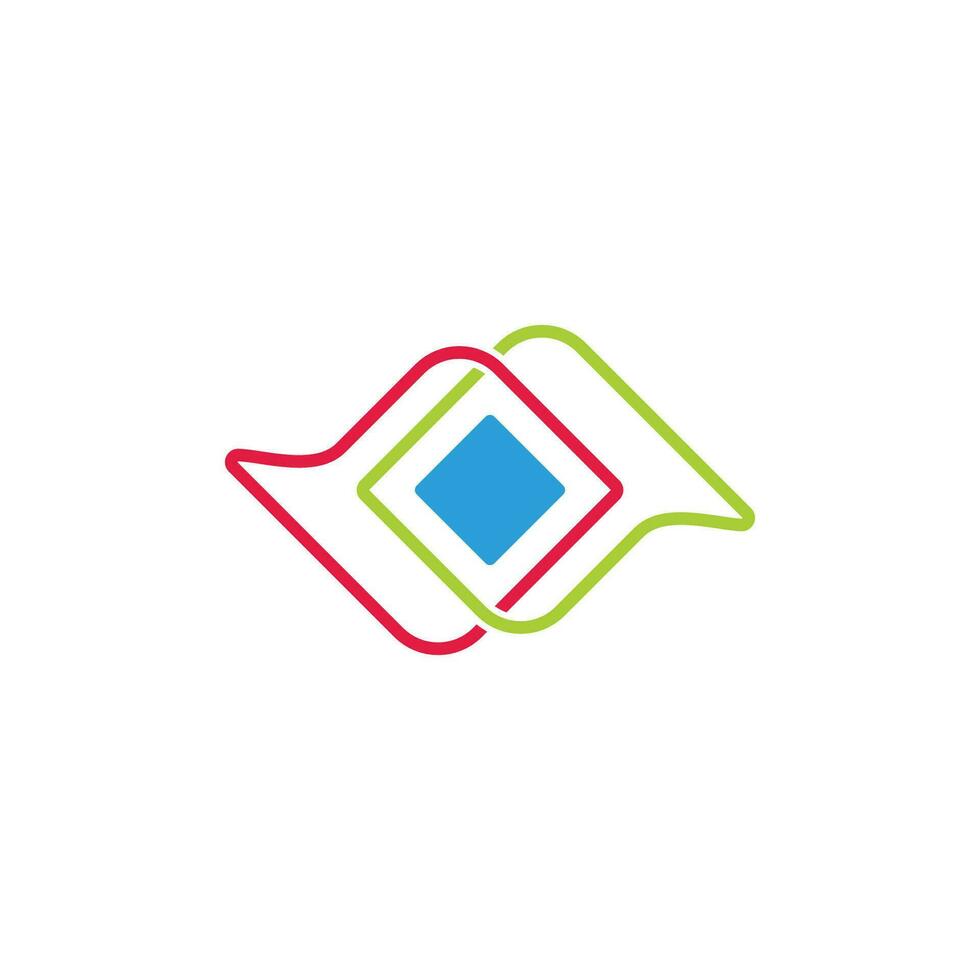 linked bubble talk colorful design logo vector