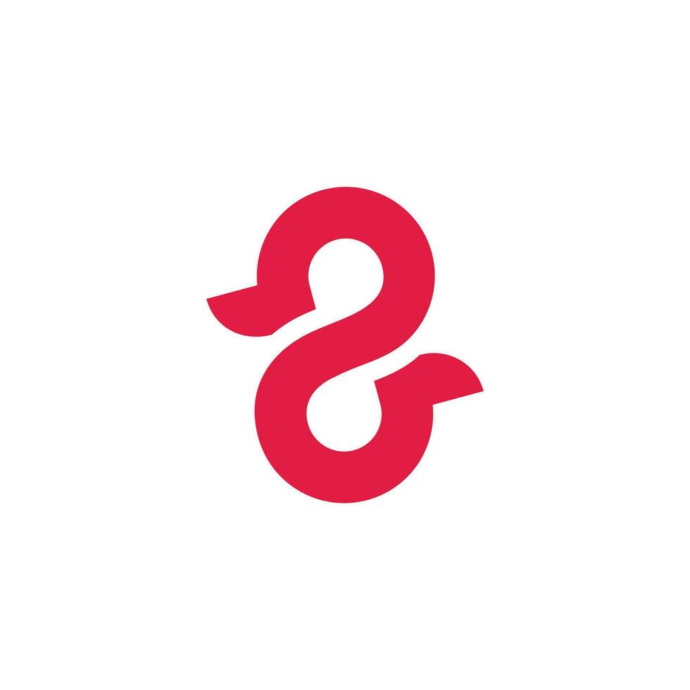 abstract number 8 2 simple curves overlapping line logo vector