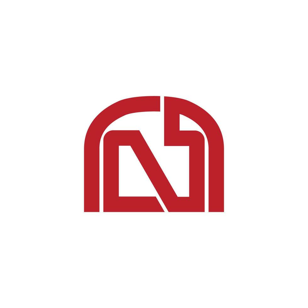 letter n simple geometric line logo vector