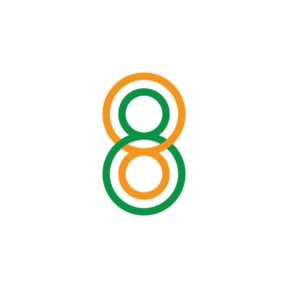 linked number 8 circle overlap colorful logo vector